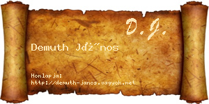 Demuth János névjegykártya